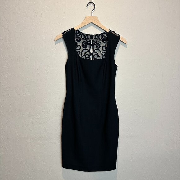 HENRI BENDEL Vintage Lace Back Sleeveless Sheath Cocktail Dress - Picture 2 of 10